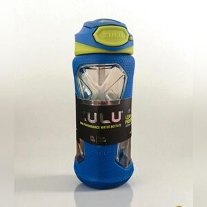 ZULU Torque 16oz Plastic Kids Water Bottle with Silicone Sleeve and Leak-Proof